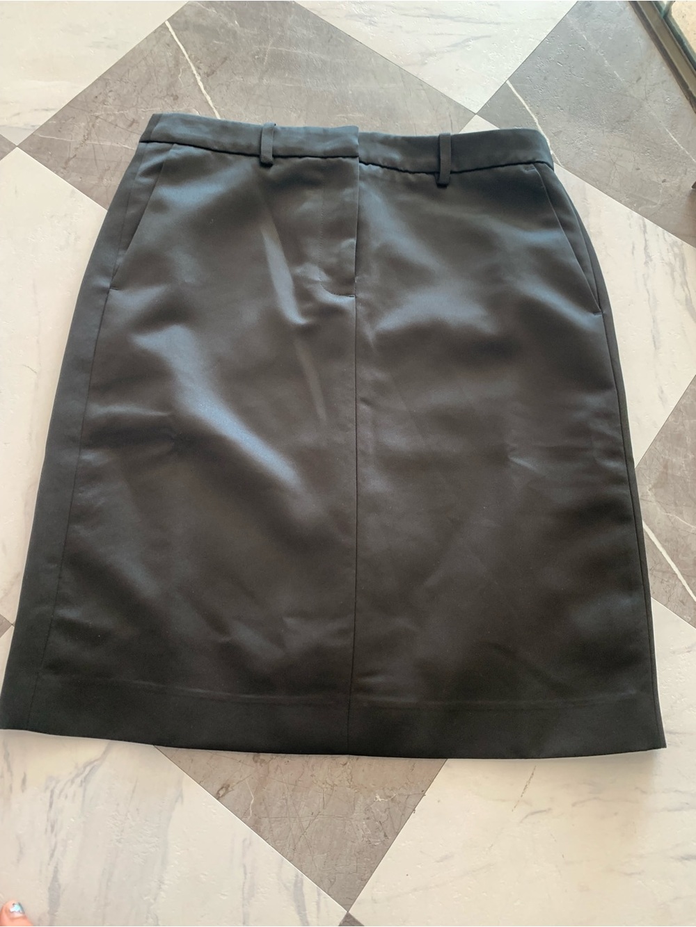 J. Crew Black Tailored Satin Pencil Skirt